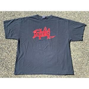 Decibel Magazine red black Logo grim reaper scythe XXL 2XL shirt metal goth punk